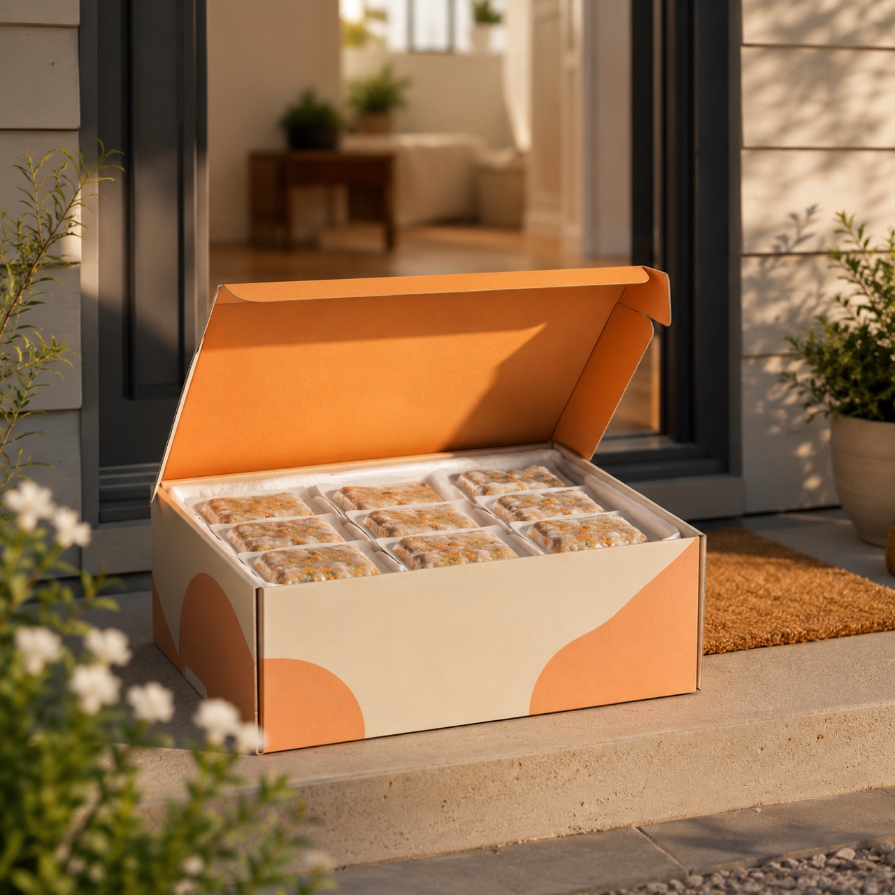 A Nuzzle box of dog food and treats